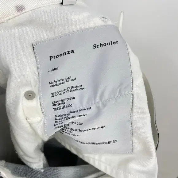 Proenza Schouler | Calder Skirt in Black Multi Contrast Printed Denim Pencil 25 - Picture 13 of 14